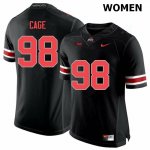 NCAA Ohio State Buckeyes Women's #98 Jerron Cage Blackout Nike Football College Jersey EPO8045XZ